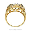 Front-facing view of the 10k two-tone men's ruby diamond ring - Thumbnail 3