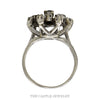 Front-facing view of the 14k white gold snowflake cluster ring - Thumbnail 3