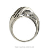 Front-facing view of the multi-row channel-set baguette diamond band in 10k white gold - Thumbnail 3