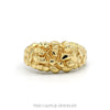 10k yellow gold domed nugget textured men's ring — top view - Thumbnail 1
