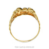 Front-facing view of the solid nugget textured men's ring in 10k yellow gold - Thumbnail 3