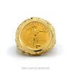 14k yellow gold 1990 American Gold Eagle Liberty coin ring — top view - Thumbnail 1