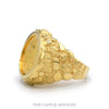 Side profile of the 14k yellow gold Liberty coin nugget ring - Thumbnail 2
