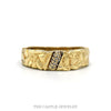 10k yellow gold nugget band with diagonal illusion-set diamond row — top view - Thumbnail 1
