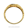 Front-facing view of the illusion-set diagonal diamond row nugget band in 10k yellow gold - Thumbnail 3