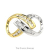 1/2cttw Channel Set Diamond Infinity Slide Pendant in Two Tone 14k White & Yellow Gold - Thumbnail 1