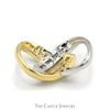 1/2cttw Channel Set Diamond Infinity Slide Pendant in Two Tone 14k White & Yellow Gold - Thumbnail 3
