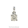 .80ct Round Diamond Solitaire Pendant in 10k White Gold Basket Mount - Thumbnail 1