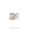 .80ct Round Diamond Solitaire Pendant in 10k White Gold Basket Mount - Thumbnail 3