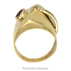 Ruby Dome Ring with Baguette Diamond Accents in V Shaped 14k Yellow Gold Mounting - Thumbnail 2