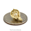 5.5mm Round Pearl Tear Drop Shaped Pendant with Diamond Accents in 10k Yellow Gold - Thumbnail 3