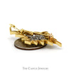 1/4cttw Diamond Cluster Geometric Broach Pendant in 14k Yellow Gold - Thumbnail 3