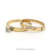 Diamond Engagement Ring with Matching Diamond Band in 10k Yellow Gold - Thumbnail 2