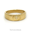 Cross Designed Wedding Band with Brush Textured Sides in 10k Yellow Gold - Size 6.25 - Thumbnail 1