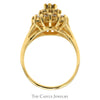 1/2cttw Diamond Snowflake Cluster Ring in 14k Yellow Gold - Thumbnail 2