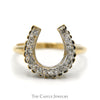 1/4cttw Round Brilliant Cut Diamond Horseshoe Ring in 10k Yellow Gold - Thumbnail 1