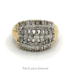 5 Row Band with 1.50cttw Marquise, Round, & Baguette Diamonds - Thumbnail 1