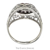 Ruby & Diamond Kentucky Cluster Ring with Open Filigree Sides in 10k White Gold - Thumbnail 2