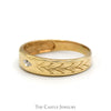Tapered Wedding Band with Ornate Engraving and Diamond Accent in 10k Yellow Gold - Thumbnail 3