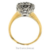 1cttw Round Shaped Diamond Cluster Ring in 14k Yellow Gold - Thumbnail 2