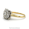 1cttw Round Shaped Diamond Cluster Ring in 14k Yellow Gold - Thumbnail 3