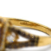 Le Vian Oval Amethyst Designer Ring with Diamond Halo and Chocolate Diamond Sides in 14k Yellow Gold - Thumbnail 4
