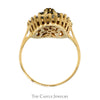 3/4cttw Round Diamond Cluster Ring with Baguette Cut Diamond Halo in 10k Yellow Gold - Thumbnail 2