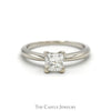 .91ct Princess Cut Diamond Solitaire Engagement Ring in 14k White Gold - Thumbnail 1