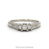 1/3cttw Three Stone Princess Cut Diamond Engagement Ring with Channel Set Accented Sides in 14k White Gold - Thumbnail 1
