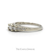 1/3cttw Three Stone Princess Cut Diamond Engagement Ring with Channel Set Accented Sides in 14k White Gold - Thumbnail 3