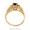 Oval Cut Ruby Ring with White Sapphire Accented Sides in 14k Yellow Gold - Thumbnail 2