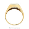 Square Shaped 1/2cttw Diamond Cluster Ring with Textured Nugget Sides in 10k Yellow Gold - Thumbnail 2