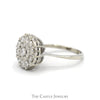 Round Shaped 3/4cttw Diamond Cluster Ring in 14k White Gold - Thumbnail 3