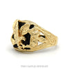 Side profile of the 10k yellow gold eagle onyx ring - Thumbnail 2