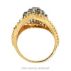 Marquise Shaped Diamond Cluster with Textured Ridged Sides in 14k Yellow Gold - Thumbnail 3