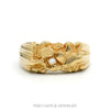 Textured Nugget Style Ring with Diamond Accent in 14k Yellow Gold