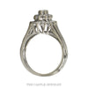 Front-facing view of the navette diamond cluster ring with a triple split shank in 14k white gold - Thumbnail 3