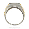 Front-facing view of the 14k two-tone diamond and onyx men's ring - Thumbnail 3