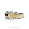 Side profile of the 14k two-tone onyx ring showing watch-link shoulder design - Thumbnail 2