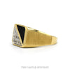 Side profile of the 14k yellow gold onyx diamond signet ring - Thumbnail 2