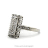 10K White Gold 1/2cttw Round Baguette Diamond Cluster Rectangle Halo Ring - Thumbnail 2
