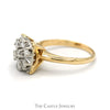 Square Shaped 1cttw 7 Diamond Cluster Ring in 14k Yellow Gold - Thumbnail 3