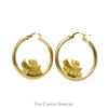 Noah's Ark Hoop Earrings in 14k Yellow Gold - Thumbnail 1