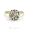 7 Round Brilliant Cut 1cttw Diamond Cluster Ring in 10k Yellow Gold - Thumbnail 1