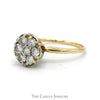7 Round Brilliant Cut 1cttw Diamond Cluster Ring in 10k Yellow Gold - Thumbnail 3