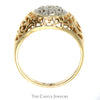 7 Diamond Kentucky Cluster Ring with Filigree Sides in 14k Yellow Gold - Thumbnail 2