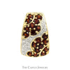 Garnet and Diamond Cluster Slide Pendant in 14k Yellow Gold - Thumbnail 1