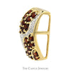 Garnet and Diamond Cluster Slide Pendant in 14k Yellow Gold - Thumbnail 3