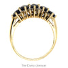 5 Oval Sapphire Band with Diamond Accents in 10k Yellow Gold - Thumbnail 2