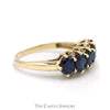 5 Oval Sapphire Band with Diamond Accents in 10k Yellow Gold - Thumbnail 3